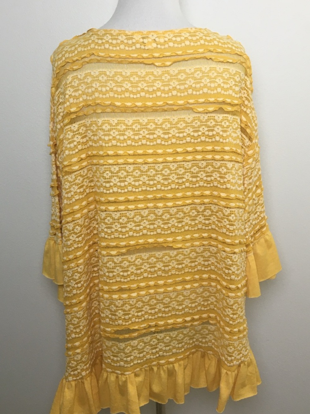 Umgee | Mustard Yellow Lace with Ruffle Trim - Picture 9 of 10